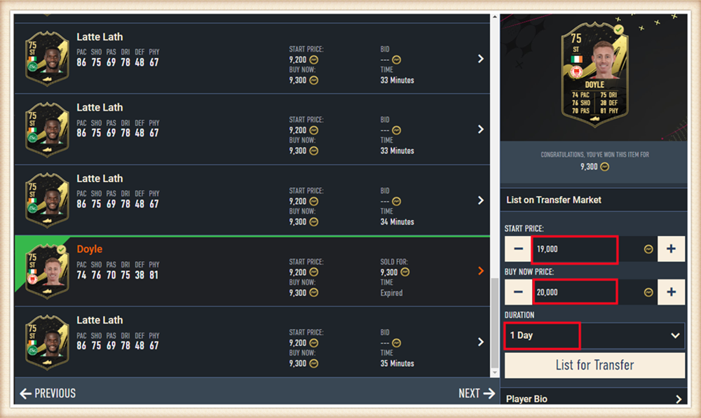 已购球员上架转会市场